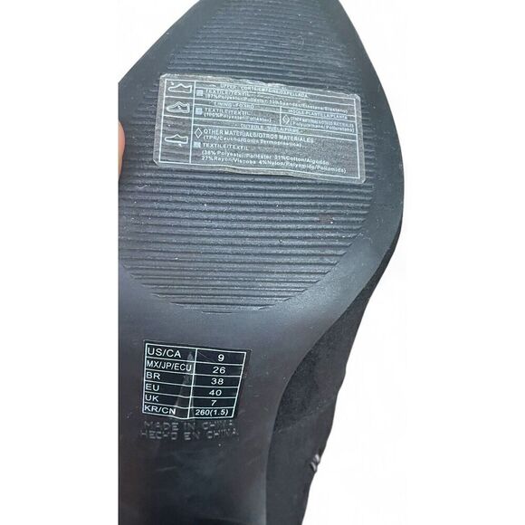 FOREVER 21 Women’s Faux Black Suede Pointed toe heeled boots9 Excellent  Cond. - Picture 8 of 10